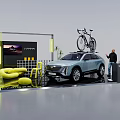 Stylish Modern Exhibition Tables and Chairs With Bright Yellow Design for Trade Show Display Areas