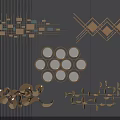 Modern Wall Decor With Geometric Shapes Circular Designs And Metallic Finish