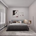 Modern Living Dining Room With Grey Sofa Round Rug TV Wall Plants And Wooden Shelves