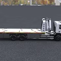 White Volvo Road Rescue Tow Truck With Flatbed And Blue Red Emergency Lights