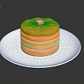 Stacked Pancakes on a White Plate Topped with Yellow Syrup and Butter