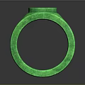 Green Ring Modern Design Shiny Surface Circular Emblem And Smooth Texture