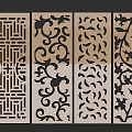 Wooden Room Dividers With Various Decorative Carved Patterns For Interior Design