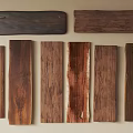 Natural Stone and Wood Decorative Panels with Varied Textures and Grain Patterns
