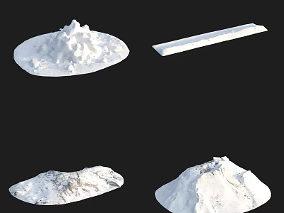 White Mountain Shaped Terrain Models Featuring Various Geographical Textures And Forms 3d model