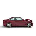 Red BMW Two Door Coupe With Front End Collision Damage