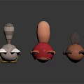 Cute Game Movie Characters Gray Fox With Goggles Orange Fox in Red Hood Brown Bear