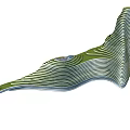 Modern Unique Shaped Hotel Building With Green Vegetation And Water Features