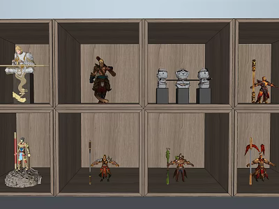 Modern Decorative Cabinet Wukong Hand Ornaments 3d model