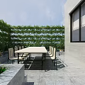 Garden Greenhouse Interior With Transparent Glass Walls Roof Herringbone Wooden Flooring Dining Table Chairs