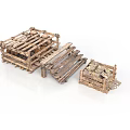 Handmade Wooden Crates in Various Sizes for Home Storage and Decoration