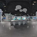 Modern Monitoring Operation Center With Control Desks Multiple Screens And Office Chairs