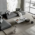 Modern sofa coffee table combination 3d model