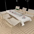 Interactive Area With White Canopy Tent Table Chairs And Potted Plants