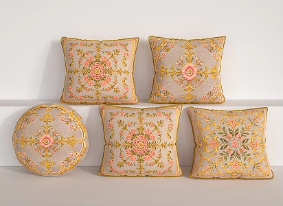 Rococo pillow 3d model