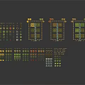 Modular Scene Building Blocks With Various Grid Layouts And Colorful Elements