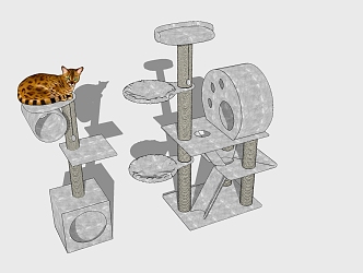 Modern cat climbing frame 3d model