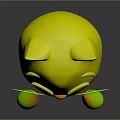 Happy Yellow Cat Emoji With Smiling Face And Blue Tears 3D Rendering