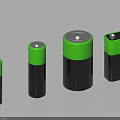 Black Green Batteries In Various Sizes Essential For Daily Electrical Appliances