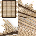 Natural Bamboo Slats Form Decorative Weave Structure For Interior Design 3d model