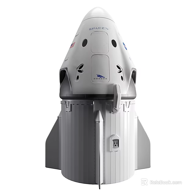 SpaceX Spaceship Model Decorative Ornament Piece With Detailed Design And White Finish 3d model 