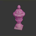 Elegant White Decorative Vase With Gold Accents Carved Patterns And Square Base For Home Decor