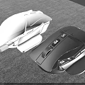Modern White And Black Computer Gaming Mice With Ergonomic Design Features 3d model