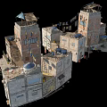 Shabby Connected Buildings With Brick Tin Roof And Makeshift Slum Style Structures