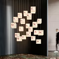 Artistic Modern Sculpture With Periodic Table Element Symbols On Wall In Hall