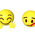 Yellow Emoji Balls Showing Happy Smiling Face And Sad Expression With Red Bandage