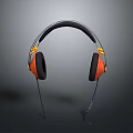 Modern Over Ear Headphones With Orange And Black Design And Yellow Accents