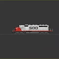 Red And White Model Train With Number 500 On Tracks And Clear Reflection