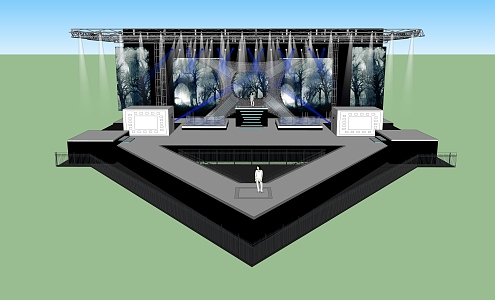 Stage scene SU model 3d model