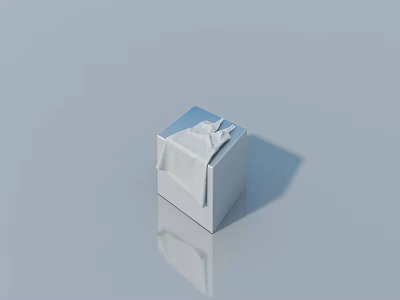 White Modern Swing Door With Simple Design And Cloth Covering Surface 3d model