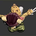 Anthropomorphic Leopard Character With Pink Hair And Leopard Print Outfit Standing On Gray Background