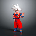 Anime Character With White Spiky Hair Red Outfit Blue Cuffs And Shoes Waving Hand