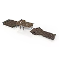 Traditional Rustic Architecture With Thatched Roofs Wooden Structures And Multiple Buildings Design