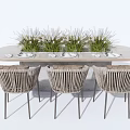 Modern Dining Table and Chair Combination Dining Table and Chair 3d model
