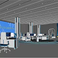modern command center command control center 3d model