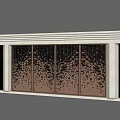Modern Feature Wall Design With Brown Panels And Black Dot Patterns In Light Frame 3d model