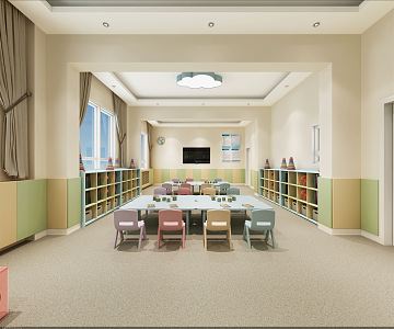 Modern Kindergarten Classroom 3d model