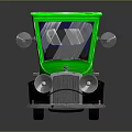 Vintage Green Small Pickup Truck With Wooden Cargo Bed And Classic Design
