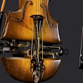 Vintage Violin And Art Supplies Set With Wooden Details For Creative Projects