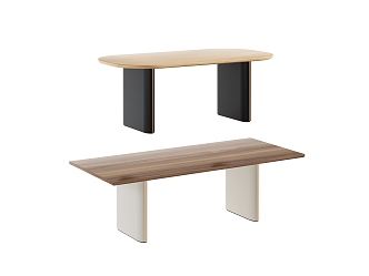 Simple dining table combination 3d model