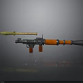 Rocket Launcher 3D Model With Yellow Orange Gray And Red Components