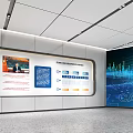 Technology Exhibition Hall Featuring Interactive Screens Information Charts And Modern Design