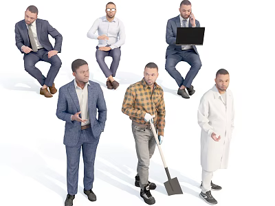 Business Man Businessman Man Tuhao Zaibatsu President Black Foreigner Standing Man Boy Man Casual Man 3d model