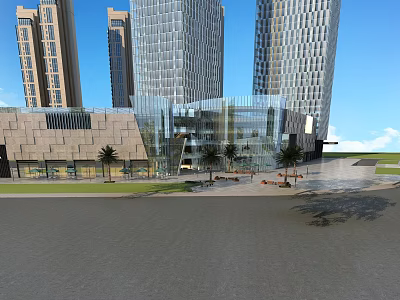 Modern Commercial Street Residence 3d model