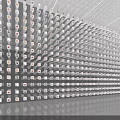 Modern Futuristic Wall Panel With Small Square Modules And Horizontal Lines 3d model