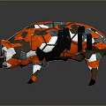 Game Movie Character With Mechanical Armor Orange White Black Hybrid Creature Design